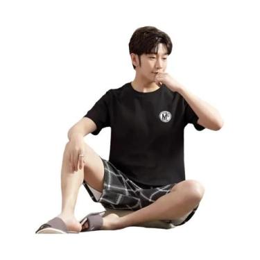 Imagem de Conjunto De Pijamas De Verão Para Meninos Adolescentes Com Camiseta De