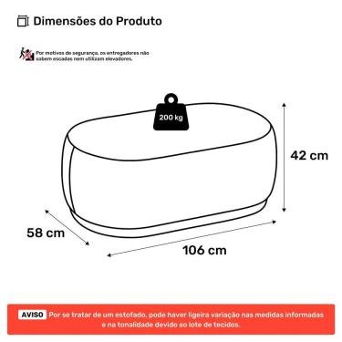 Imagem de Namoradeira Com Puff Orgânico Molly 02 Lugares Couríssimo Branco - Desk Design Cor Branco