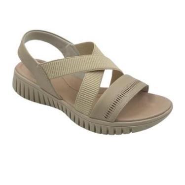 Imagem de Sandália Usaflex Calce Fácil Nude Tiras Elásticas 0111-Feminino