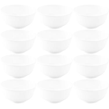 Imagem de 12 Cumbucas 200ml Melamina Branca Tigela Haus Sobremesa Aperitivos Bar