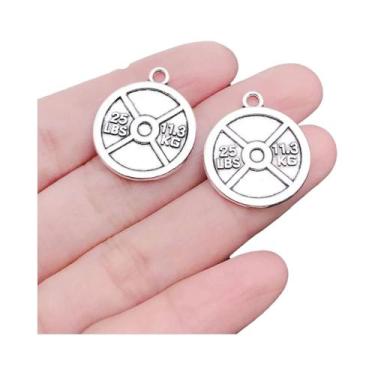 Imagem de Pingentes De Halteres Prateados Para Fitness, 10-32 Peças, Brincos Art