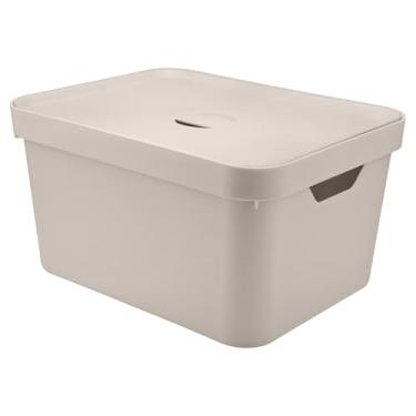 Imagem de Caixa Organizadora Cube G com Tampa, Ou, Bege