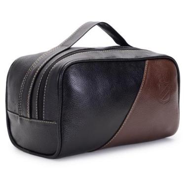 Imagem de Necessaire De Couro Legitimo Organizador Mala Viagem Premium Unissex -