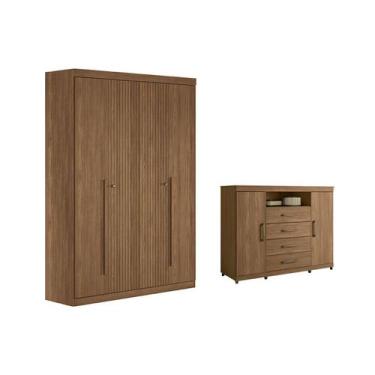 Imagem de Guarda Roupa +Cômoda 2 Peças QC338 Jatobá - Santos Andirá