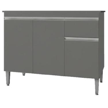Imagem de Balcao Com Tampo 120 cm Tatiane REAJL Moveis, Cinza