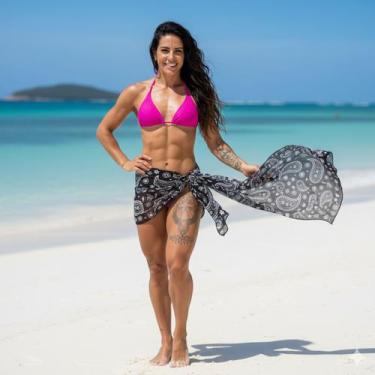 Imagem de Canga/Pareô Sublimado Geométrico Preto 1,00x1,50m - Fera Print - Subli