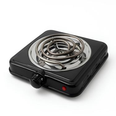 Imagem de Fogão Elétrico Portátil 1 Boca 1000w 220V Com Termostato De Segurança – Preto