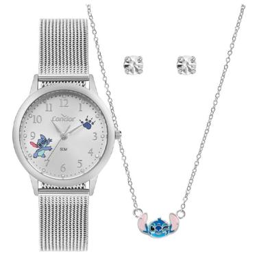 Imagem de Relógio Condor Feminino Ref: Co2035nxi/k4k Prateado Stitch + Semijoia