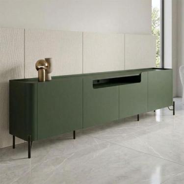 Imagem de Rack para TV 260cm com 4 Portas Lisas 100% MDF Pés em Metal - Casa Lar