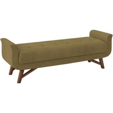 Imagem de Puff Recamier 140 Cm Pes Madeira Leville Veludo Sl 945 Peer - PERFAN M