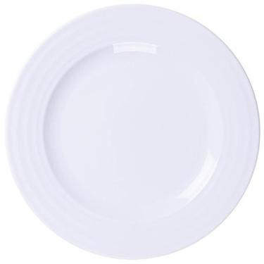 Imagem de Prato Branco Porcelana 27cm Raso Tramontina Vibrare Aba Larga Avulso M