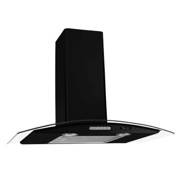 Imagem de Coifa de Parede Terim Vidro Curvo Black Duto Slim 75 CM