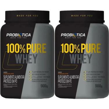 Imagem de Kit 2X 100% Pure Whey Nova Fórmula - 900g Chocolate - Probiótica