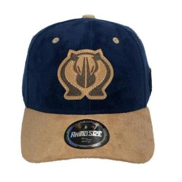 Imagem de Boné RHINO SIZE Clássico Aba Curva Marinho e Caramelo-Masculino