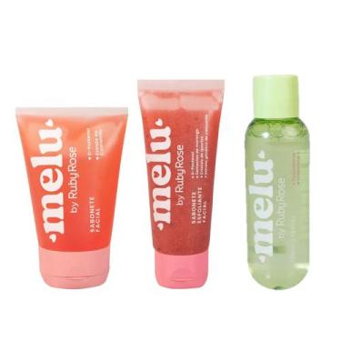Imagem de Kit Tônico Facial + Sabonete Facial + Sabonete esfoliante Melu by Ruby