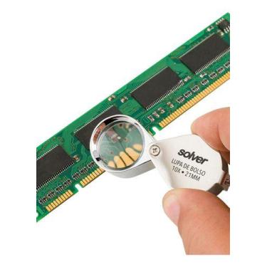 Imagem de Lupa de Bolso Cromado Solver SLD-111 Lente 21mm 10X