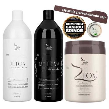 Imagem de Kit Progressiva Zap Me Leva 1 Litro Ztox Macadamia Zap 950g + espatula