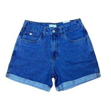 Imagem de Shorts Jeans Mom Barra Dobrada Feminino - Chance Jeans, Jeans medio, 3