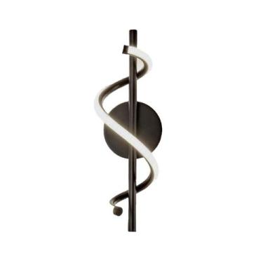 Imagem de Arandela Moderna Espiral Preto 40cm Led 14W 3200K Bivolt - PARIS LUZ