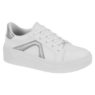 Imagem de Tênis Casual Solado Alto Femenino Vizzano Preto Com Metalizado Ref 133