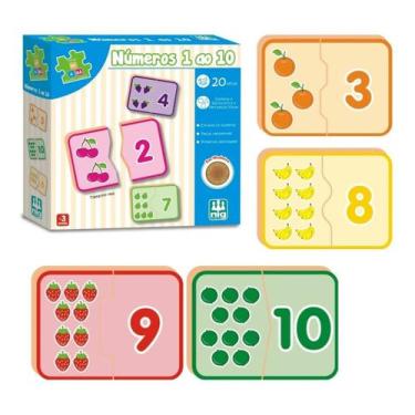 Imagem de Brinquedo Jogo Pedagógico De Encaixar Números 1 Ao 10 Infantil Quebra 