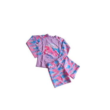 Imagem de Biquini infantil camiseta de pesonagem com shorts - Penelópe Joy, Roxo