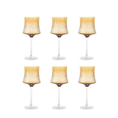 Imagem de Conjunto 6 Taças de Vidro Âmbar 500ml 23cm JL0101 BTC