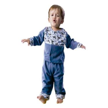 Imagem de Pijama Bebê Menino Inverno Malha Formosa P ao G  930, Azulcéu, P (2-3M