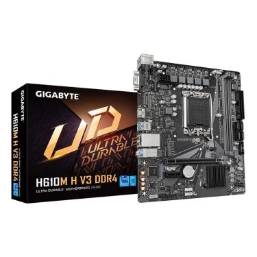 Imagem de Placa-Mãe Gigabyte H610M H V3 LGA1700 Matx DDR4 64GB M.2 Nvme HDMI Intel Preta