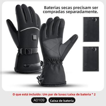 Imagem de Luvas Térmicas Para Motocicleta, Impermeáveis E Recarregáveis, Luvas D