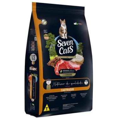Imagem de Ração Premium Especial Seven Cats Gatos Castrados Sabor Cordeiro 4kg -