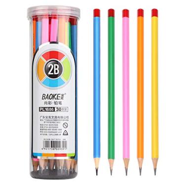 Imagem de Balde lápis triangular 2B Posture Sketch Pencil Pacote com 30