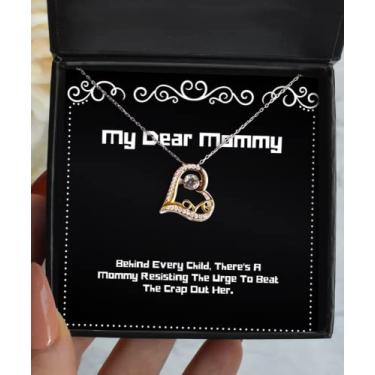 Imagem de SpreadPassion Colar Useful Mommy Love Dancing Necklace Behind Every Child, There's A Mommy, Presente para Mãe, de Filho e Filha