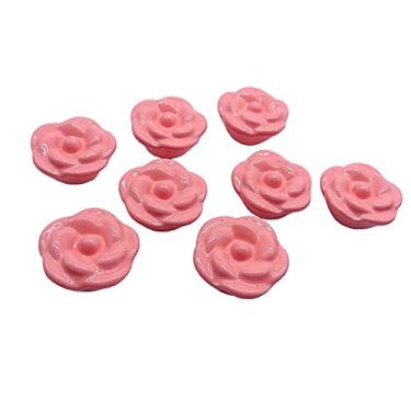 Imagem de 10 pcs cerâmico rosa cozinha mobiliário porta armário puxador puxar gabinete gaveta knob bonitos cor-de-rosa botões de flores alças 38mm YYDFPIIA