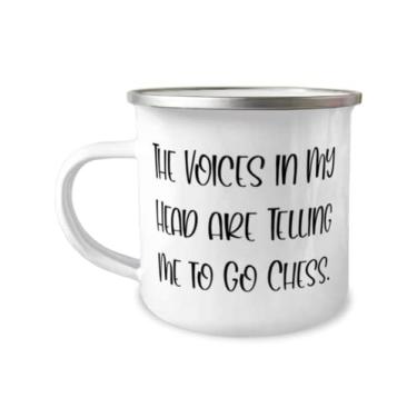 Imagem de Caneca para acampamento de xadrez de 355 ml, The Voices in My Head are Telling Me to Go Chess, presentes épicos para amigos,