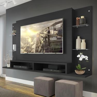 Imagem de Painel TV 60" c/ Prateleiras Vidro Nairóbi Multimóveis