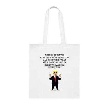 Imagem de Nobody Is Better At Being A Papa Tote bag presente para papai, bolsa de ombro papai, bolsas reutilizáveis, presente para papai da filha favorita, filho e filhos, Branco