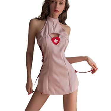 Imagem de Temptshow Sexy Female Nurse Suit Anime Cosplay Dress One Size (Lotus color)
