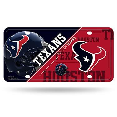 Imagem de RICO INDUSTRIES Placa de licença NFL Houston Texans unissex Houston Texans Metalhouston Texans placa de licença Metal, cor do time, tamanho único