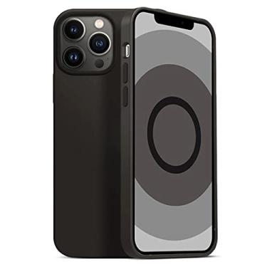 Imagem de Capa de silicone líquido para iPhone 14 13 Pro Max à prova de choque para iPhone 13 12 Mini 11 Pro Phone Capa protetora macia, preta, para iPhone12 ProMax