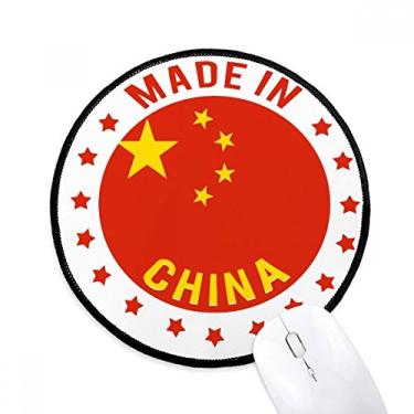 Imagem de Feito na China Estrelas Vermelho Amarelo Chinês Mouse Pad Desktop Escritório Tapete Redondo para Computador