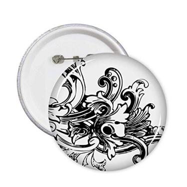 Imagem de Decoração de arte barroca padrão moderno pinos crachá botão emblema decoração acessório 5 peças