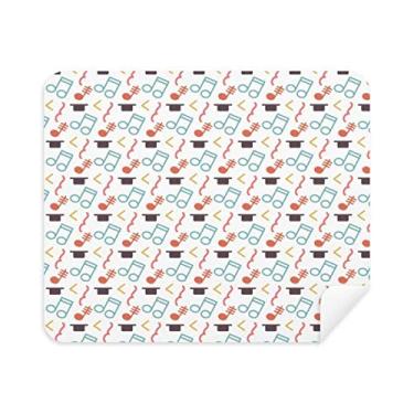 Imagem de DIYthinker Tensive colorido notas musicais branco pano de limpeza limpador de tela 2 peças tecido de camurça