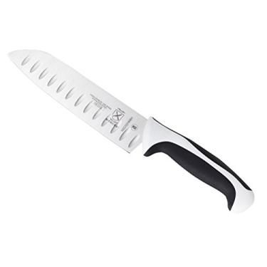 Imagem de Mercer Culinary Faca Santoku Millennia Color Handle de 18 cm (Granton Edge) branca