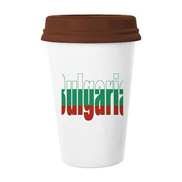 Imagem de Caneca de cerâmica com nome da bandeira da Bulgária para copos de café e cerâmica