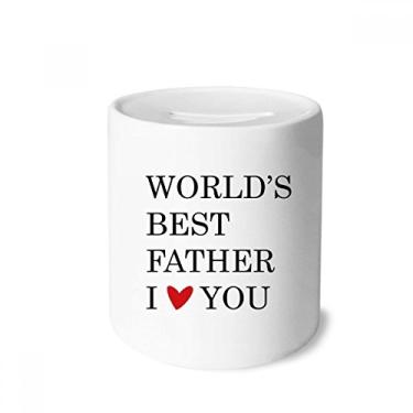Imagem de DIYthinker Love You Best Father Dad Festival Citação Dinheiro Caixa de Cerâmica Porta-Moedas Presente