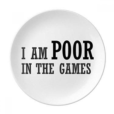 Imagem de Prato decorativo de porcelana Salver Prato de jantar I Am Poor Games