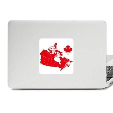 Imagem de Adesivo de vinil com símbolo de folha de bordo vermelho do Canadá, mapa do país, paster, laptop, decoração de policarbonato