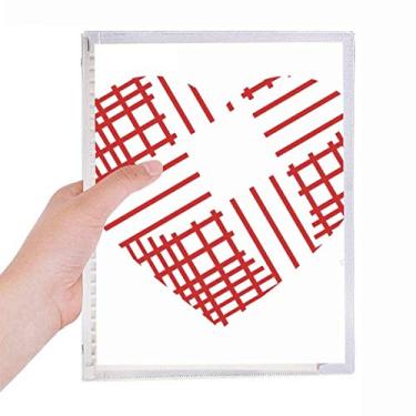 Imagem de Caderno vermelho para dia dos namorados em formato de coração com folhas soltas e diário recarregável