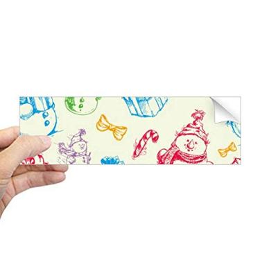 Imagem de DIYthinker Adesivo retangular de para-choque, presente de boneco de neve de Natal, decalque de janela